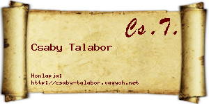 Csaby Talabor névjegykártya